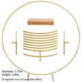 Gold iron circle balloon arch frame for wedding decorations, 1.75m diameter setup - Without Accessories / Height 1.8m