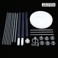 1.6m adjustable transparent balloon stand kit with base for party and wedding table decor. - 1.6m Table Float / White