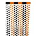 Halloween bat tinsel curtain 2x1m in black and orange for party wall decoration - Black-Orange Bat Foil Fringe Curtain / 1x2 Meters