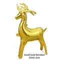 Golden standing reindeer foil balloon for Christmas party decoration, 50x81.5cm size - Small Golden Reindeer