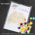 Transparent latex balloons with colorful star-shaped confetti for wedding decoration - 5 Pcs Multicolor Star Confetti Balloons With Card