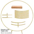 Gold iron balloon arch stand kit, 2.1m diameter for wedding decorations. - Without Accessories / Height 2.2m