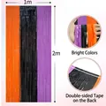 Tenda a frange Halloween 1x2m arancione nero viola con striscia adesiva sul retro - Misto arancione, nero e viola