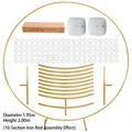 Professional golden iron ring balloon arch frame kit for wedding and garden party decorations - Independent Carton Packaging / Flower Clip Style / Height 2m