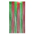 Tenda a frange in lamina rossa e verde 2x1m per decorazioni per feste natalizie - strisce rosse e verdi