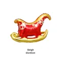 Festive golden and red Santa sleigh shaped aluminum foil balloon for Christmas decor 65x43cm - Sled