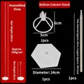 Adjustable telescopic balloon stand kit with stainless steel pole and hexagonal base - Hexagonal Base Style (KT001)