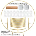 Gold iron circle balloon arch kit with assembly parts for wedding and party decorations - Independent Carton Packaging / Flower Clip Style / Height 2.2m