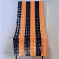 Cortina de flecos Halloween negro y naranja para decoración de fiestas, 2x1m - Cortina de Flecos a Cuadros Negro-Naranja