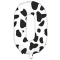 Large 40-inch cow print number 0 foil balloon for birthday party decor and events - Number 0 / 40 Inch