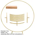 1.5m Gold circular metal balloon arch stand for weddings with 8 segments - Without Accessories / Height 1.5m
