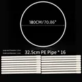 180cm circular balloon arch stand made of 16 white PE tubes for party decor - 180cm (Integrated Interface)