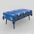 Mantel de Halloween rectangular azul con estampados de manos de esqueleto y calabaza - Mantel de Halloween Calabaza y Garra de Hueso