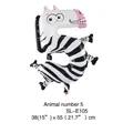 Ballon en aluminium chiffre 5 motif zèbre pour décoration de fête d'anniversaire - Animal Nombre 5 (Zèbre) / 16"
