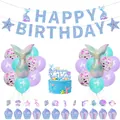 Kit complet de décoration de fête d'anniversaire sirène avec ballons et bannière - Mermaid Set 2
