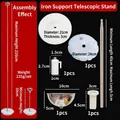 Adjustable telescopic metal balloon column stand kit with base for party decoration - Round Metal Base Style (KT001) / With Weighted Water Bag
