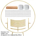 1.5m Gold Metal Circular Balloon Arch Stand Kit for Wedding and Party Event Decoration - Independent Carton Packaging / Ring Buckle Style / Height 1.5m