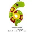Ballon en aluminium chiffre 6 sur le thème de la chenille mignonne pour fête d'enfant - Animal Nombre 6 (Chenille) / 16"