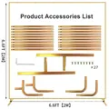 Gold metal square wedding arch frame kit 6.6x6.6ft with full product accessories list - Square Arch Stand / Gold