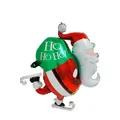 Vibrante globo de papel de aluminio de Papá Noel patinando para decoración navideña - Papá Noel con Mochila / Papá Noel con Mochila 108.5*78cm