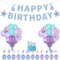 Kit de décoration d'anniversaire sirène avec bannière irisante et ballons violets - Mermaid Set 4
