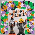 Complete Halloween balloon arch set including pumpkin and skeleton foil balloons - Halloween Decoration Set Type 2