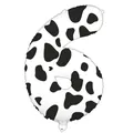 Grand ballon chiffre 6 de 40 pouces motif vache pour décoration de fête d'anniversaire - Chiffre 6 / 40 Pouces