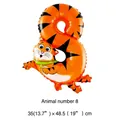 Ballon en aluminium de 19 pouces chiffre 8 motif tigre pour décoration fête anniversaire enfant - Animal Nombre 8 (Tigre) / 16"