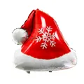 Ballon festif en aluminium en forme de bonnet de Noël rouge avec motif flocon de neige - Bonnet de Noël 60*73cm