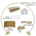 Golden metal circular balloon arch kit includes bases and clips for wedding events - Independent Carton Packaging / Flower Clip Style / Semi-Circle Height 2.1m