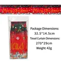 Red Christmas fringe curtain party banner decoration with package dimensions and weight - Christmas Theme (Red) / Red