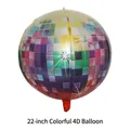 22-inch 4D disco ball balloon with colorful laser square pattern for party decorations - Colorful 4D Ball