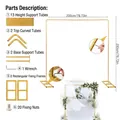 Gold metal square wedding arch backdrop stand 2x2m with assembly hardware and parts list - Rectangular Arch With Square Base / Gold
