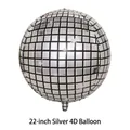 22-inch silver 4D mirror disco ball balloon for party and bar event decorations - Silver 4D Ball