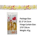 Spanish Feliz Cumpleaños gold foil fringe banner for birthday party wall decoration - Spanish Birthday Theme / White