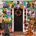 Halloween balloon arch kit with pumpkin and ghost foil balloons for outdoor porch decor - Halloween Decoration Set Type 4