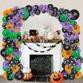 Halloween balloon arch kit with orange black purple and pumpkin foil balloon - Halloween Decoration Set Type 5