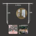 Adjustable 2.42m white over the table arch stand with clamps for wedding decoration - White Tabletop Arch / White