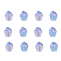 Set di 12 decorazioni per cupcake con motivo a scaglie di sirena per festa di compleanno - Gonna a balze / Set da 12
