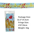 Spanish Happy Birthday fringe banner, 270x29cm blue foil curtain for party décor - Spanish Birthday Theme (Blue) / Blue