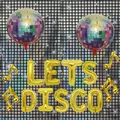 Disco party decoration set with laser curtain and gold LETS DISCO foil balloons - Disco Party Decoration Set (Set 2)