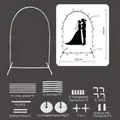 White metal wedding arch balloon frame 105x157cm with accessories and water bag bases - 105x157cm / Small Round Arch