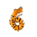 Number 6 tiger-themed jungle animal foil balloon for party decoration - Number 6 (Tiger Shape) / 40 Inch