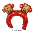 Festlicher roter aufblasbarer Folien-Stirnband-Ballon mit Gott des Reichtums Design - Caishen Ankunft Stirnband