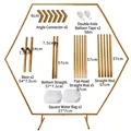 Detailed package components for golden hexagonal iron balloon arch stand for weddings - Buckle Hexagon Arch (With Balloon Chains And Water Bags)