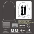 White metal wedding balloon arch frame kit with dimensions 140x210cm and parts diagram - 140x210cm / Large Round Arch