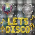 Festive disco party decoration set with laser curtain and gold LETS DISCO balloons - Disco Party Decoration Set (Set 3)