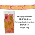 Pink Happy Birthday rain silk curtain banner for party decoration with gold foil lettering - English Birthday Theme (Rose Gold)