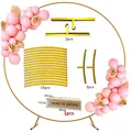 Golden iron ring balloon arch frame parts with packaging box for wedding decor - Short Box Packaging / Height 2.2m