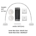 Adjustable 9x10FT balloon arch kit with water bases and flexible poles - 15-Section Arc Arch / Black